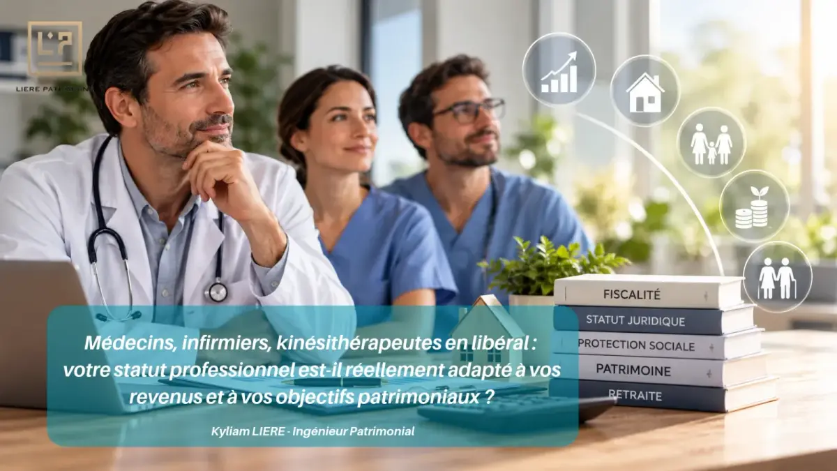 Un médecin, une infirmière et un kinésithérapeute en libéral réfléchissent à leur statut : fiscalité, statut juridique, protection sociale, patrimoine, retraite